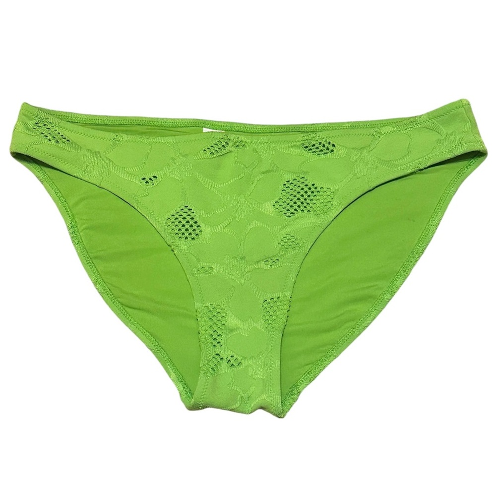 Aerie Lime Green Lace Floral Crochet Bikini Bottom Size Medium Swimsuit
